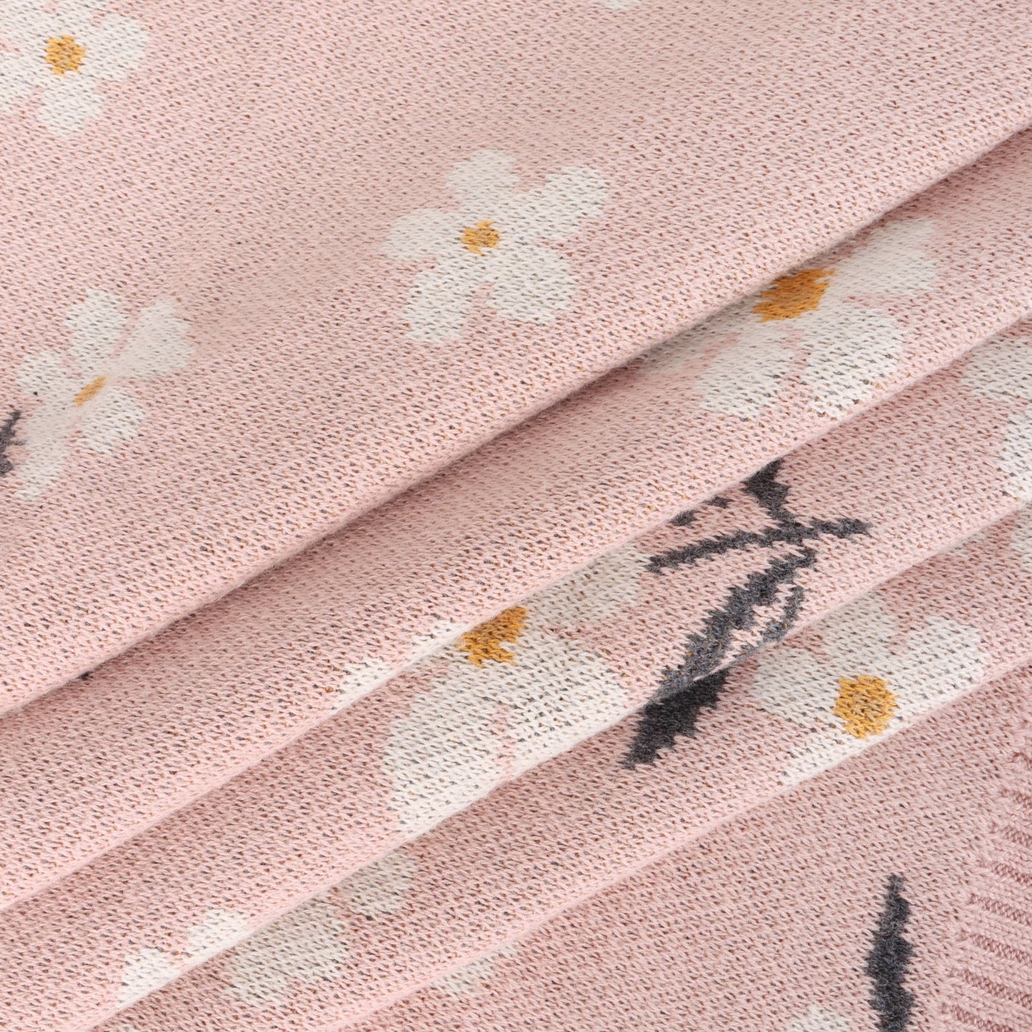 Viverano Organics - Daisy Floral - Organic Jacquard Sweater Knit Baby Blanket