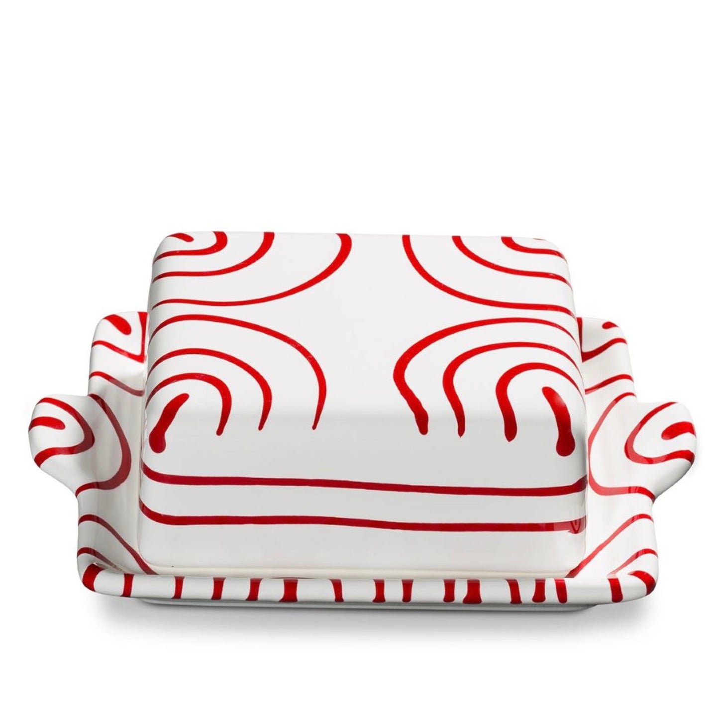 Dizzy Red Small Butter Dish