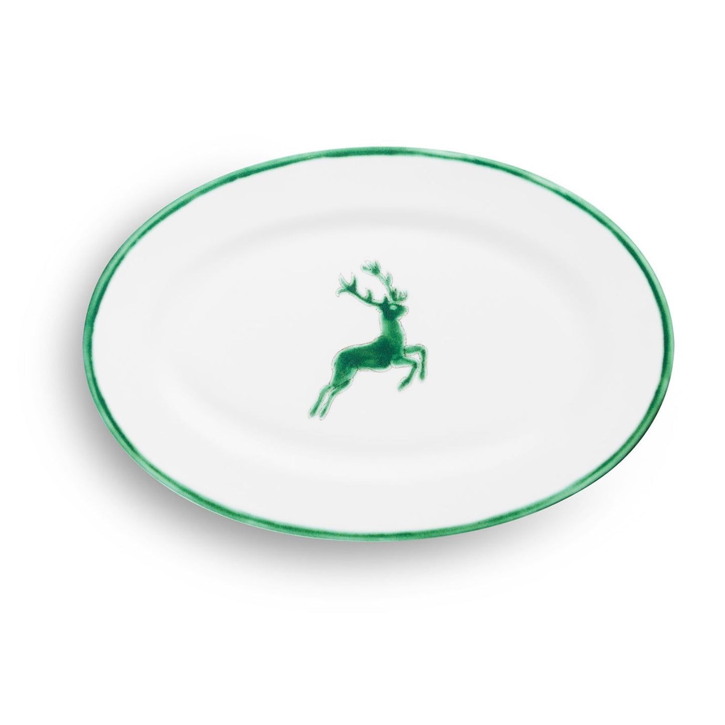 Green Deer Oval Small Tray 8.2"