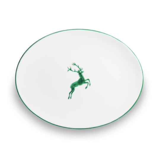 Green Deer Medium Oval Platter 13"