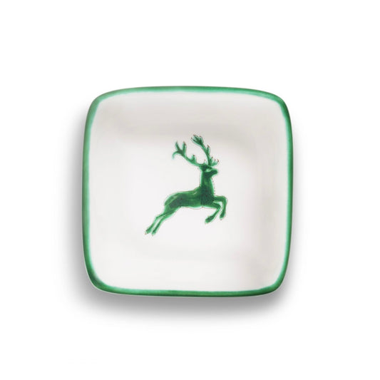 Green Deer Square Snack Bowl 3.5"