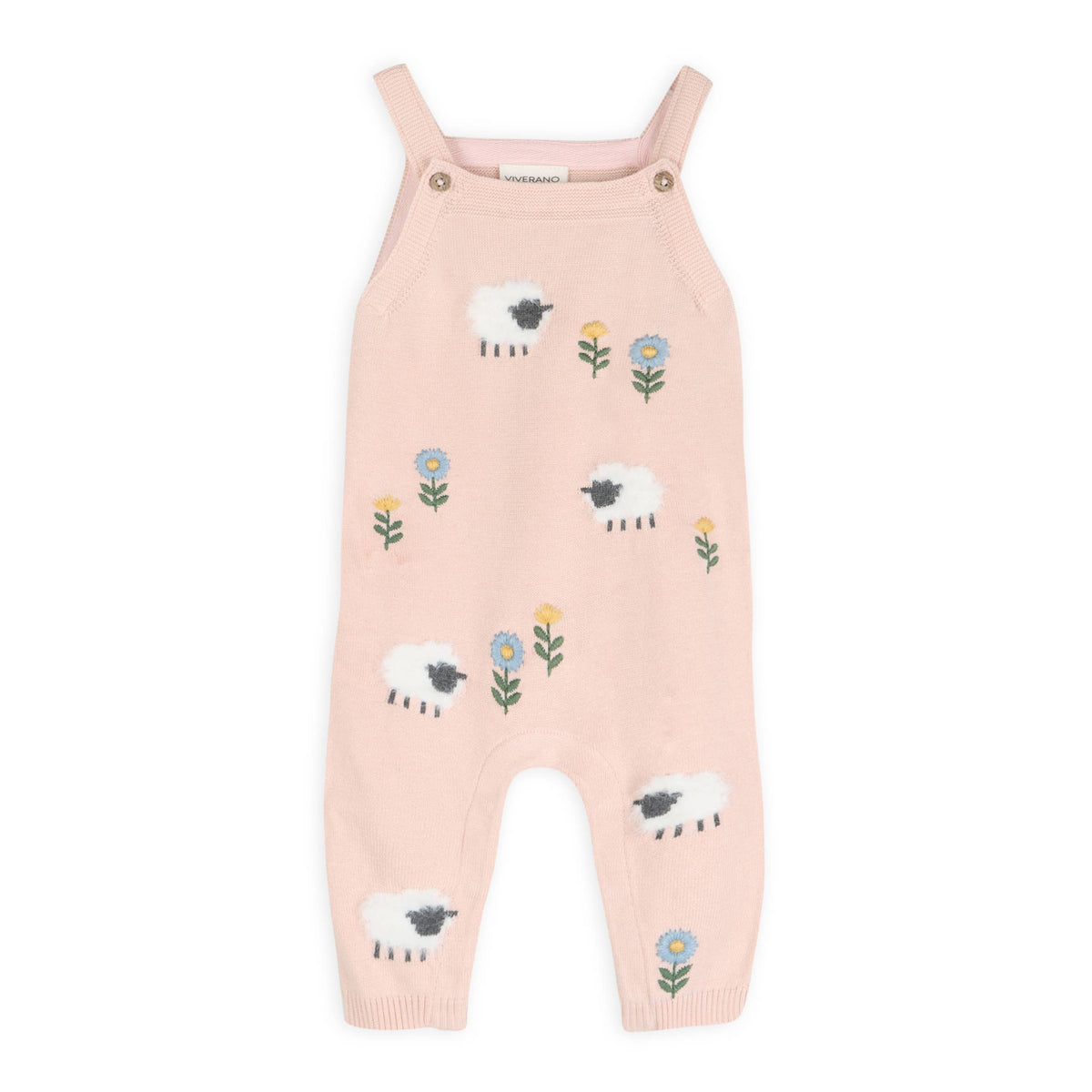 Viverano Organics - Lamb Cozy Knit Baby Overall Set (Organic Cotton)