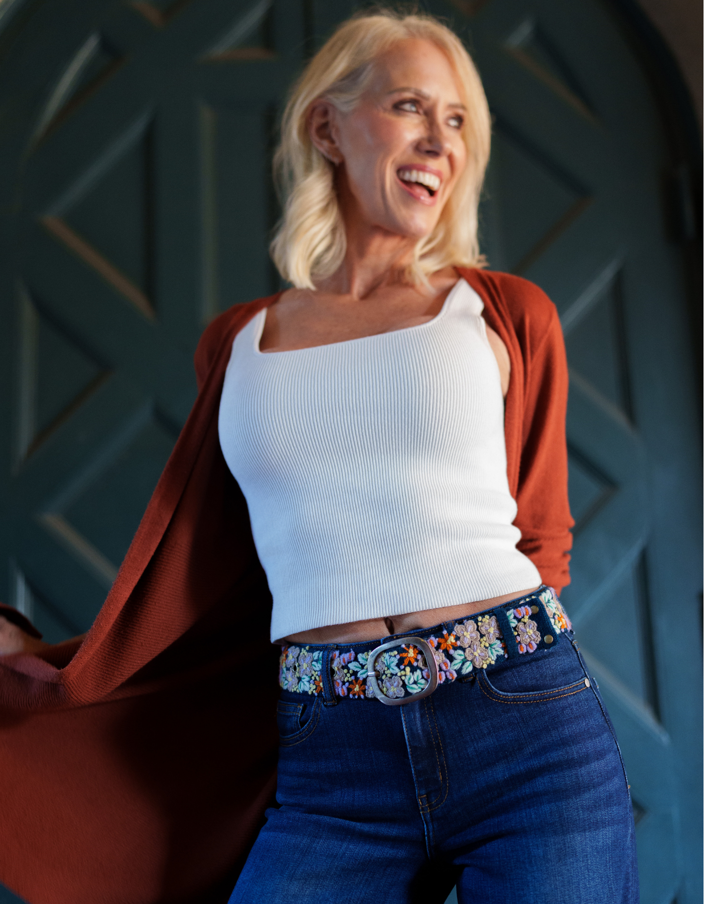 Jenny Krauss - Morning Dew Floral Embroidered Wool Belt
