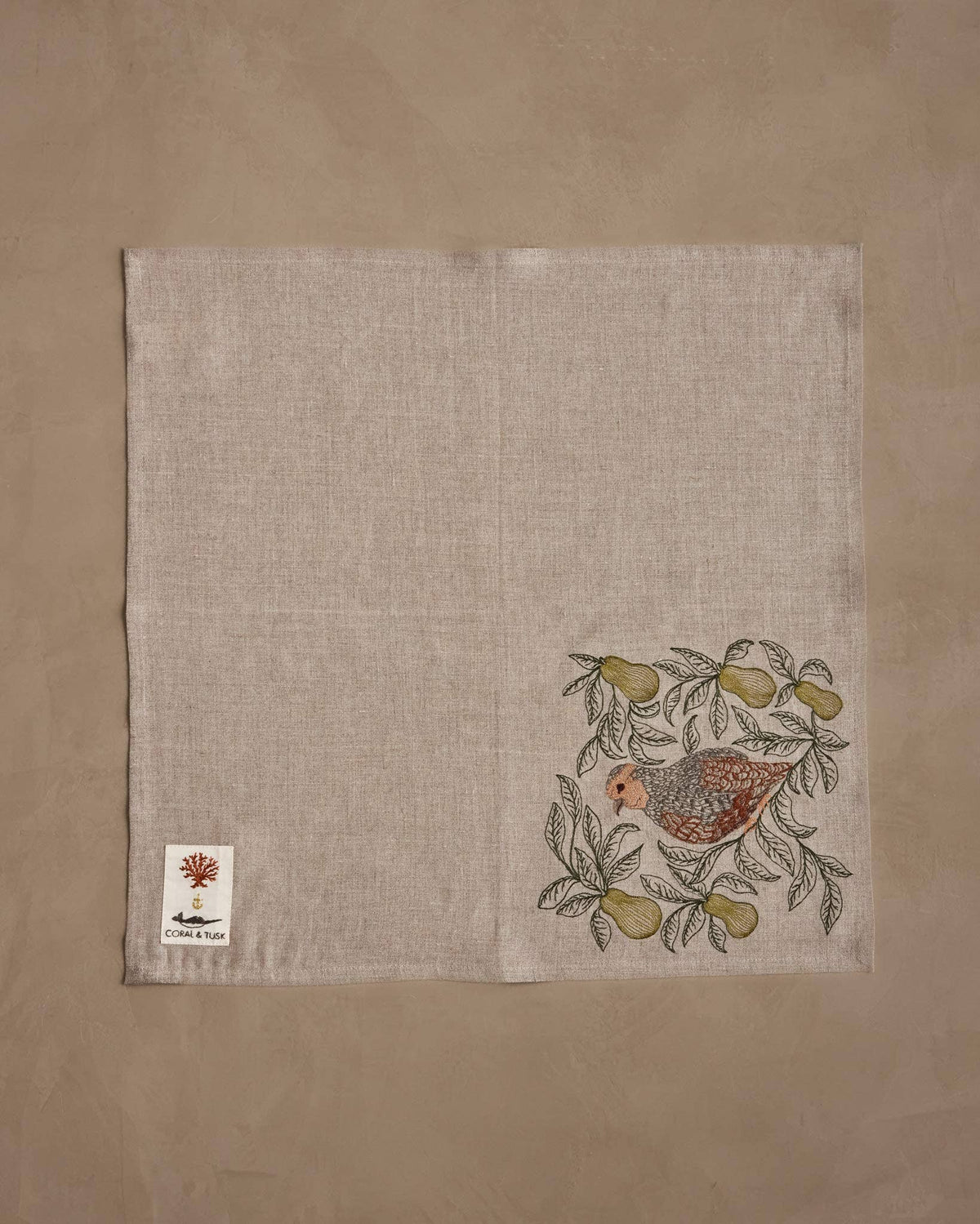 Coral & Tusk - Partridge in a Pear Tree Dinner Napkin