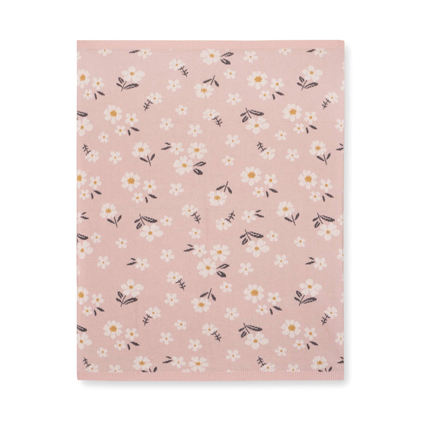 Viverano Organics - Daisy Floral - Organic Jacquard Sweater Knit Baby Blanket
