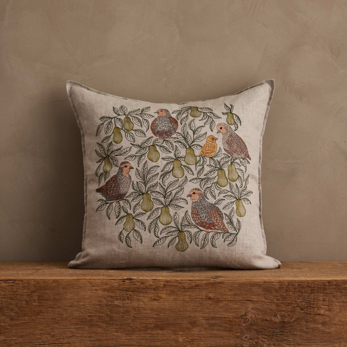 Coral & Tusk - Partridge in a Pear Tree Pillow with Insert