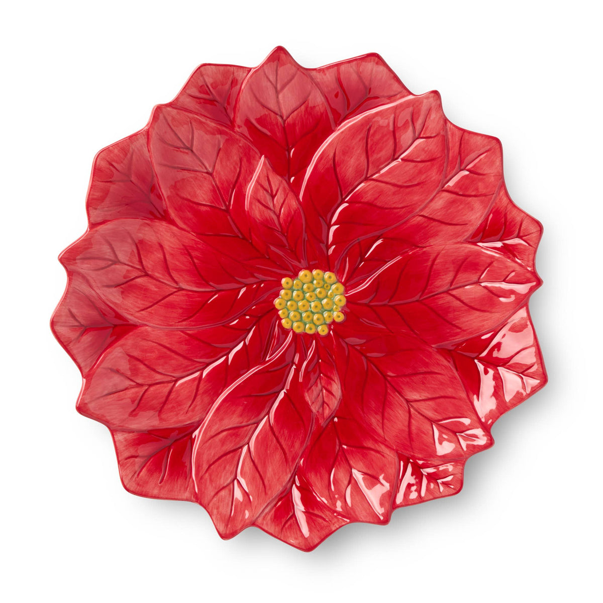 Winter Blooms 3-D Poinsettia Platter
