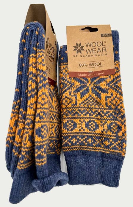 Swedish Passport - Wool Wear of Scandinavia Nordic Stars Wool Socks