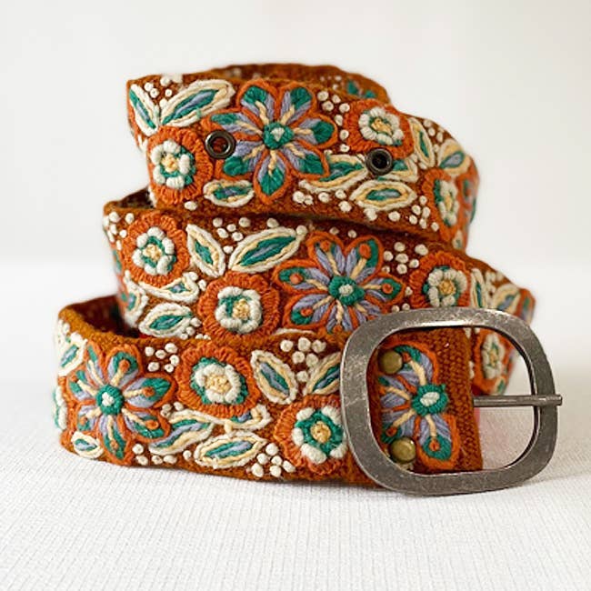 Jenny Krauss - Ground Cover Floral Embroidered Wool Belt