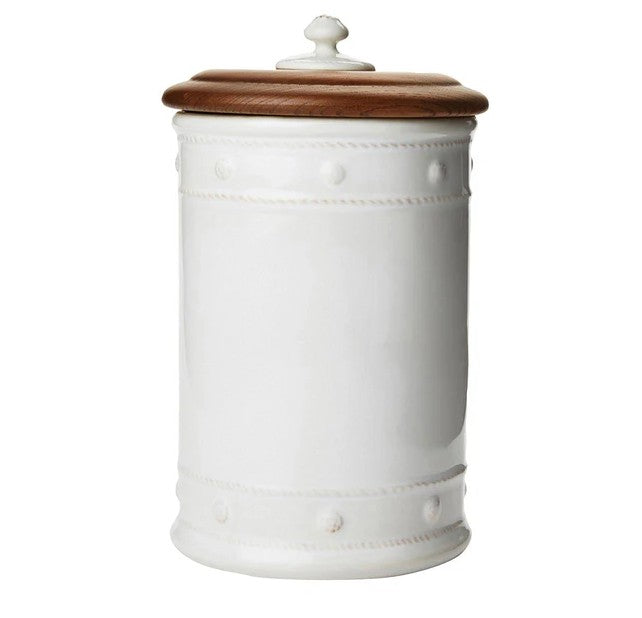 Juliska Berry & Thread 11.5" Canister with Wooden Lid - Whitewash