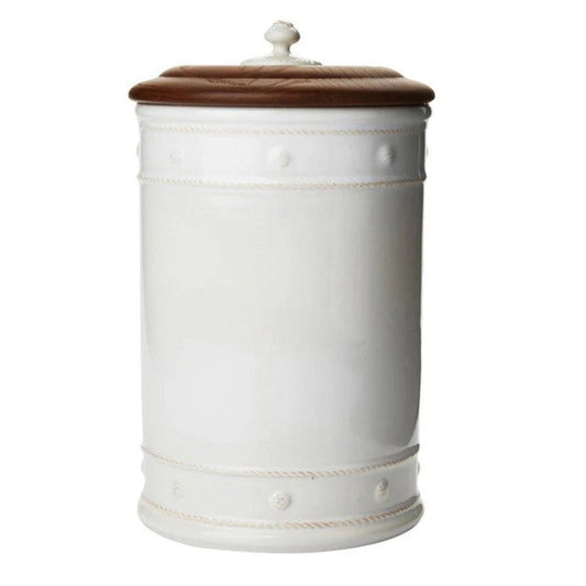 Juliska Berry & Thread 13" Canister with Wooden Lid - Whitewash