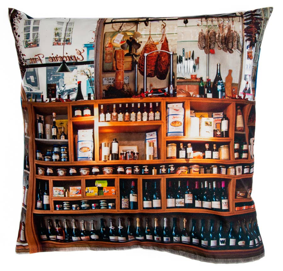 Maron Bouillie - Paris Devanture Cremerie Cushion Cover