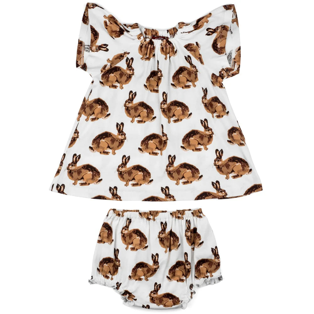 Milkbarn Bunny Organic Dress & Bloomer