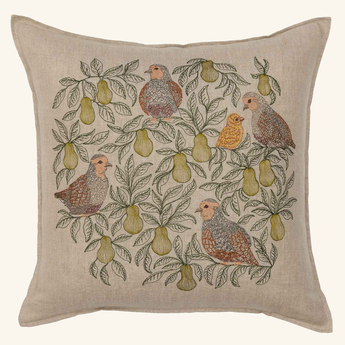 Coral & Tusk - Partridge in a Pear Tree Pillow with Insert