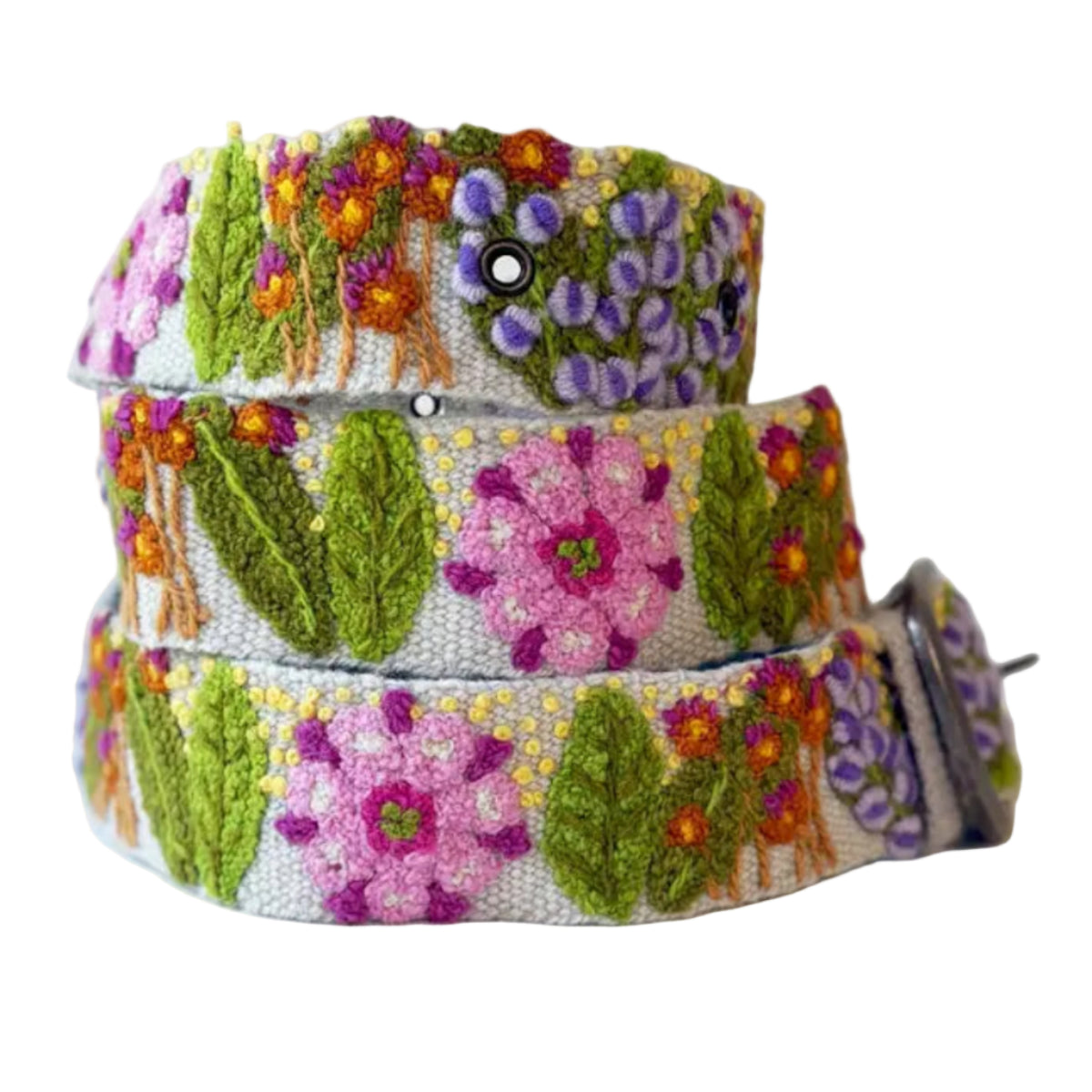 Jenny Krauss Freshwater Floral Embroidered Wool Belt