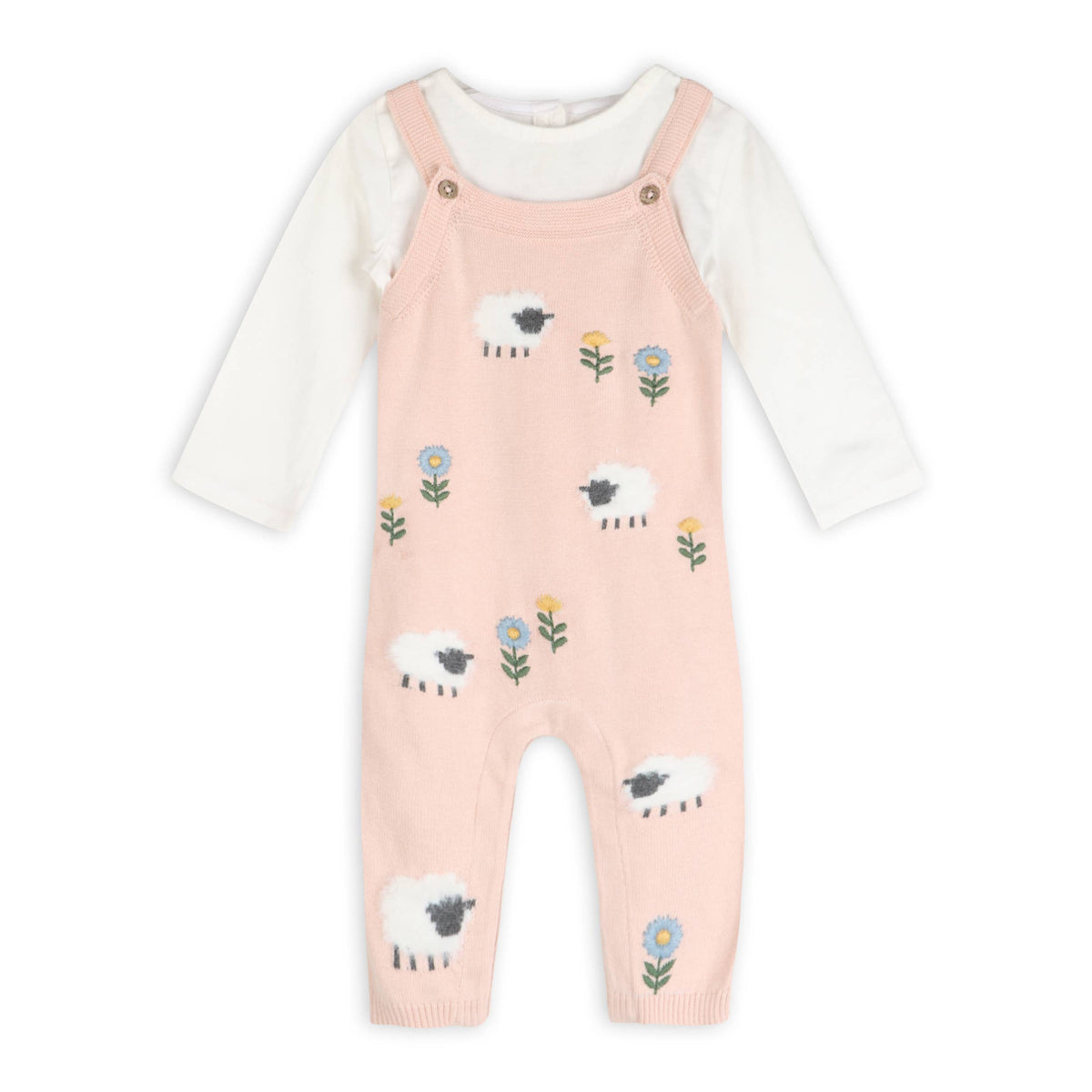 Viverano Organics - Lamb Cozy Knit Baby Overall Set (Organic Cotton)