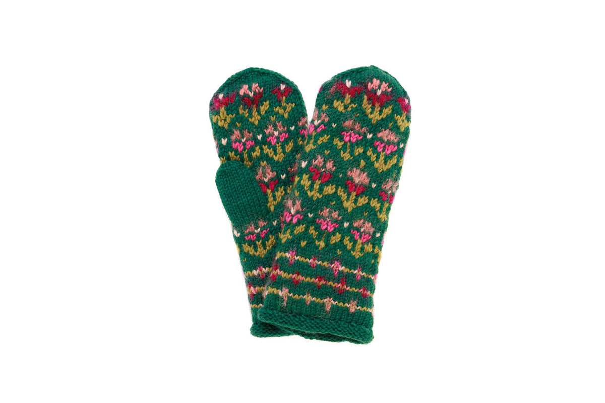 French Knot - Leelu Mitten - Green