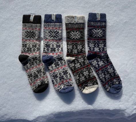 Swedish Passport - Viking Knits Bergen Norway Pattern Wool Socks