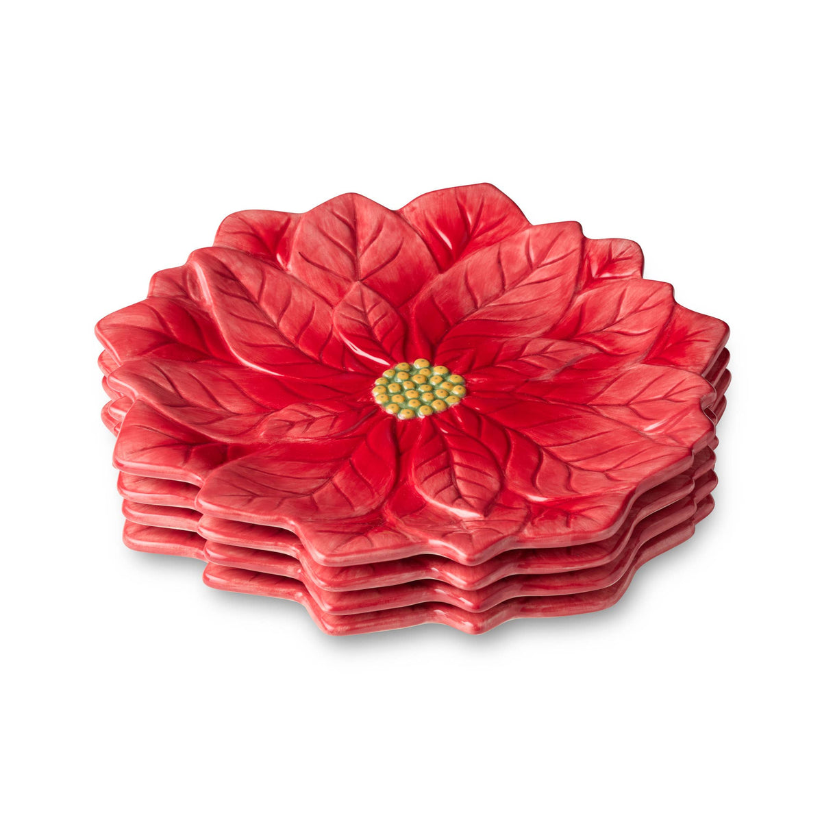 Winter Blooms 3-D Poinsettia Dessert Plate