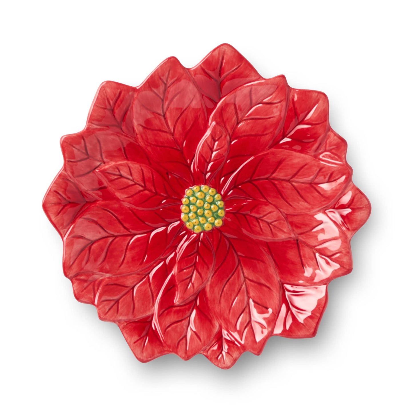 Winter Blooms 3-D Poinsettia Dessert Plate