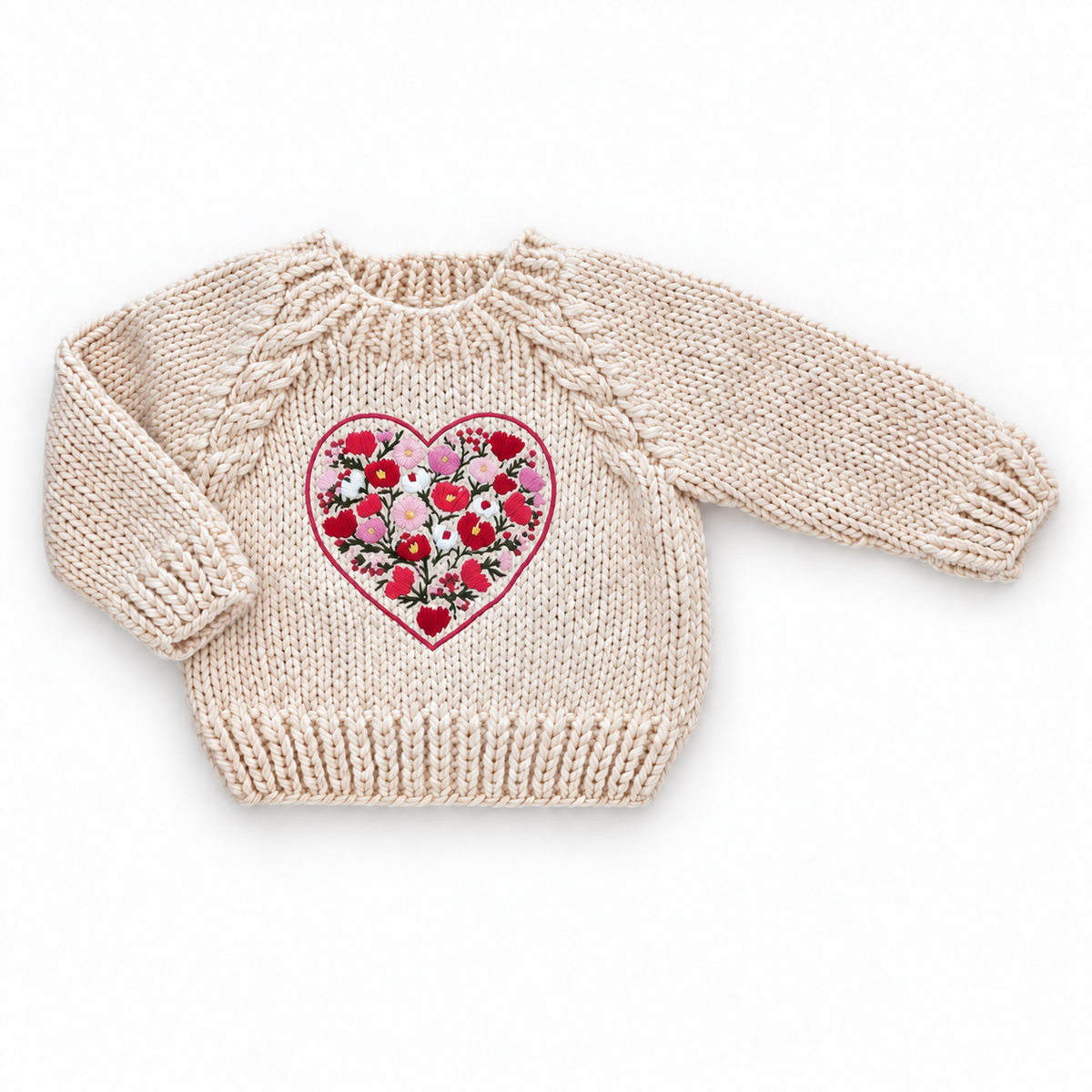 Huggalugs - Bright Embroidered Heart Sweater for Baby