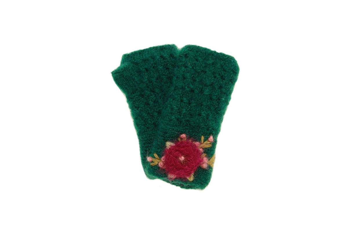 French Knot - Mae Handwarmer - Green
