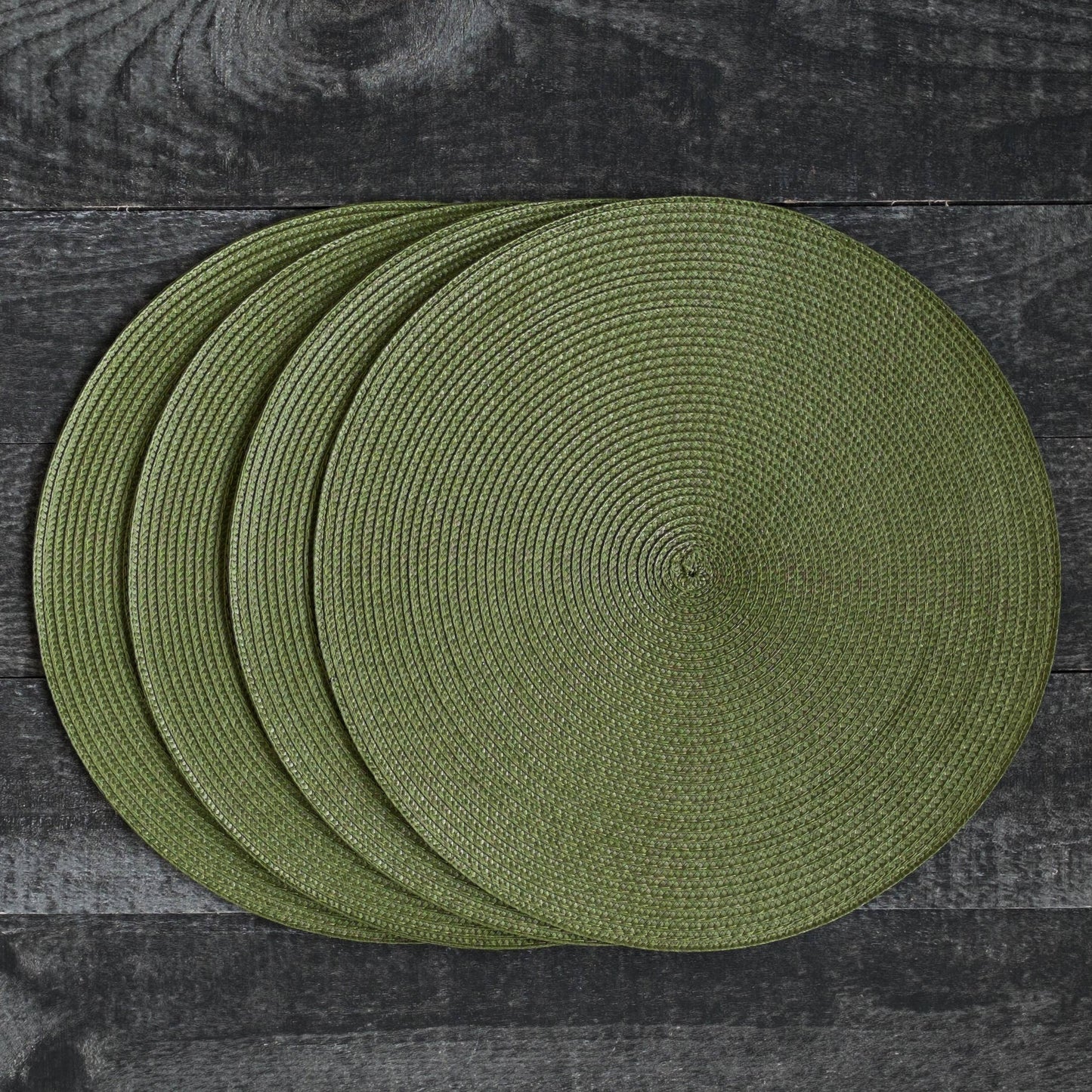 Disko Fir Green Round Placemat Set/4