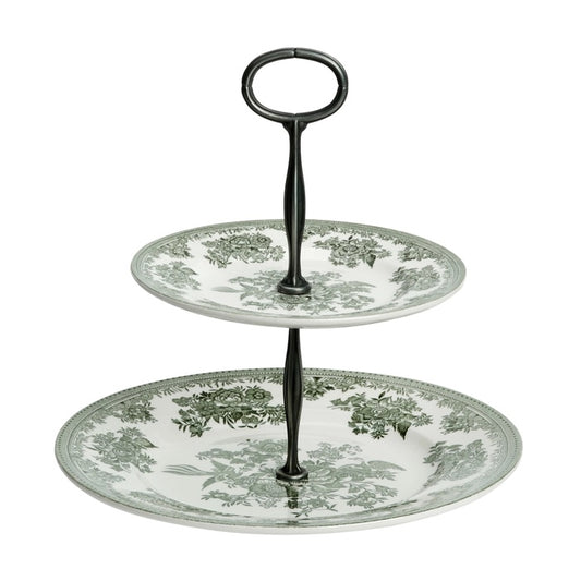 Green Asiatic Pheasants 2 Tier Cake Stand