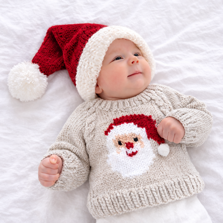 Huggalugs - Santa Crimson Stocking Hat for Baby