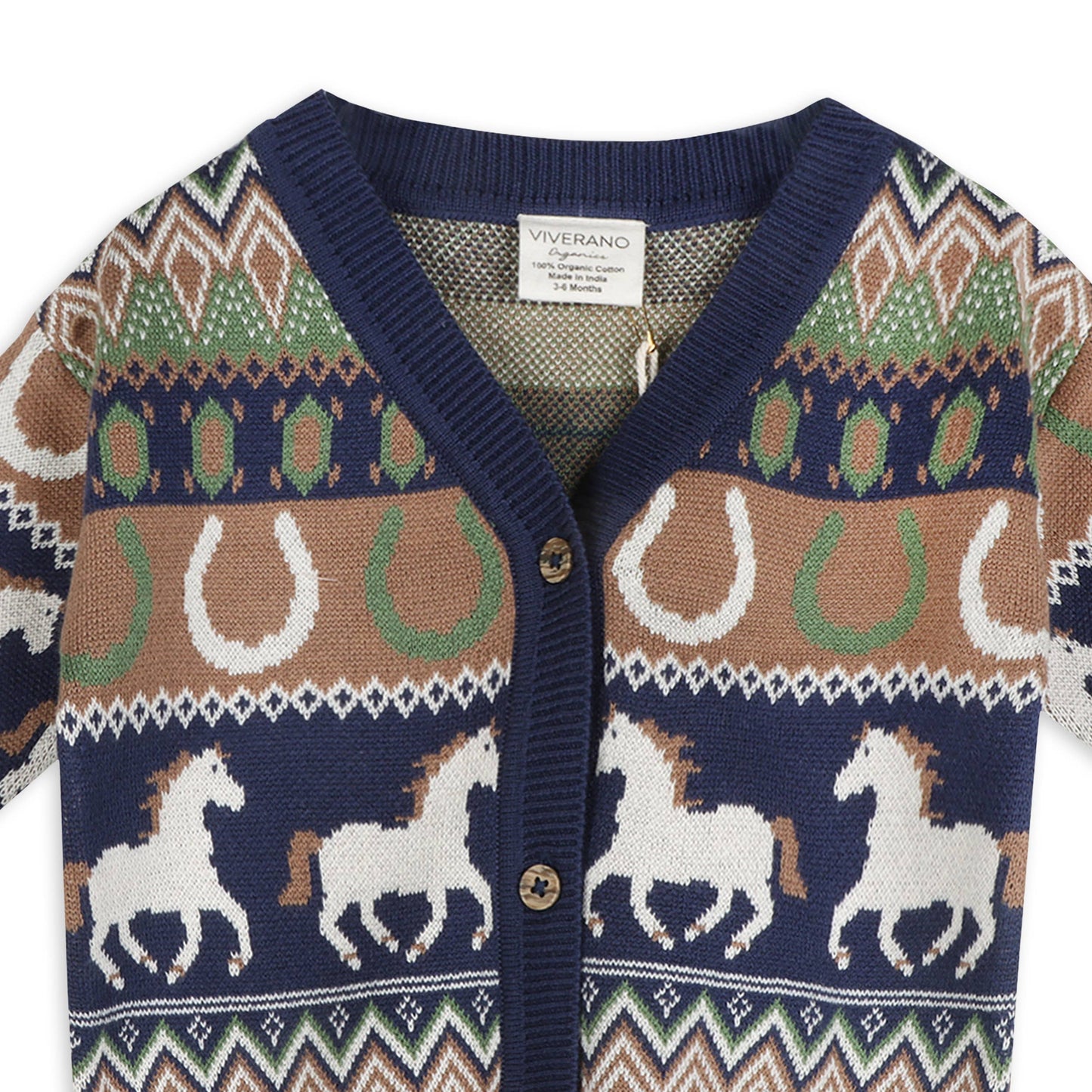 Viverano Organics - Western Jacquard Knit Baby Cardigan