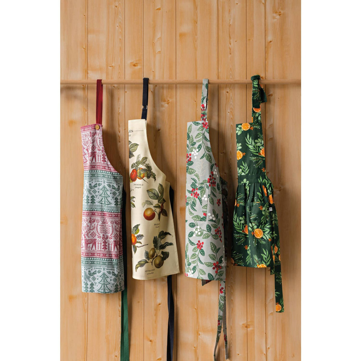 Folk Forest Christmas Jacquard Apron