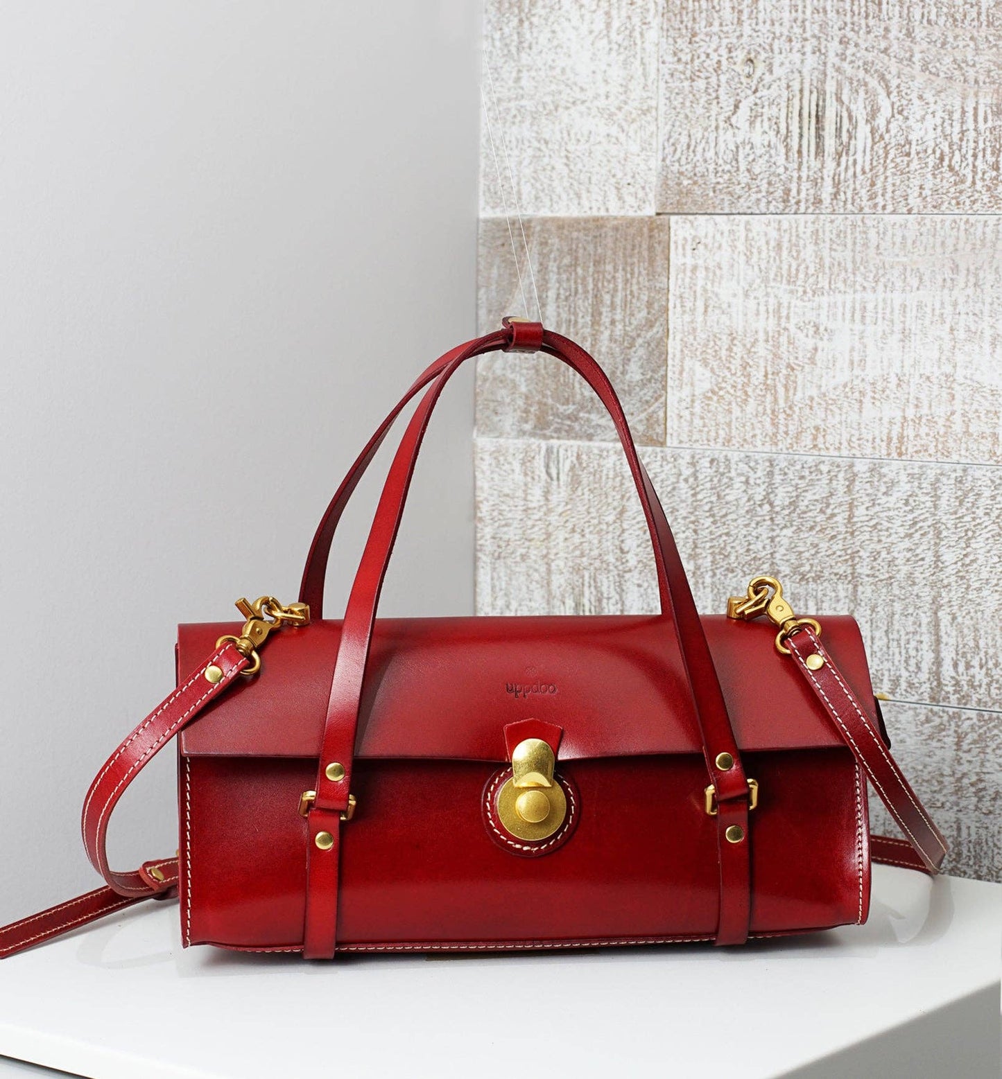 Uppdoo - Vive 2.0 Classic Baguette Satchel- Ruby