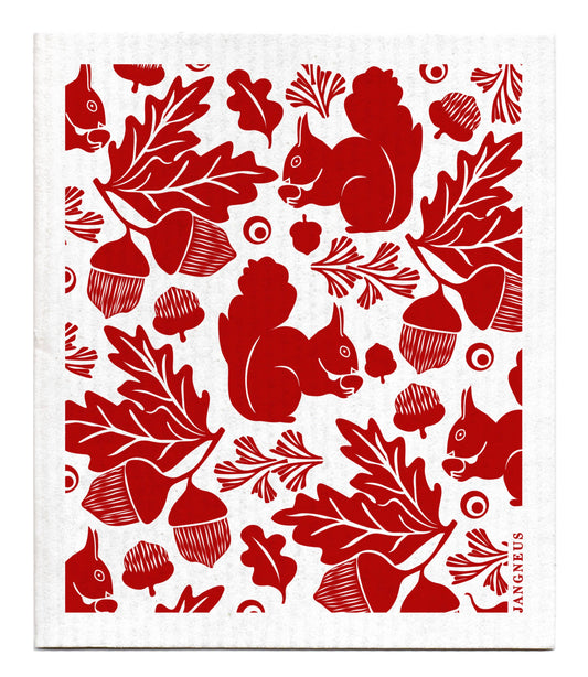 Jangneus - Swedish Dishcloth - Squirrel - Burgundy