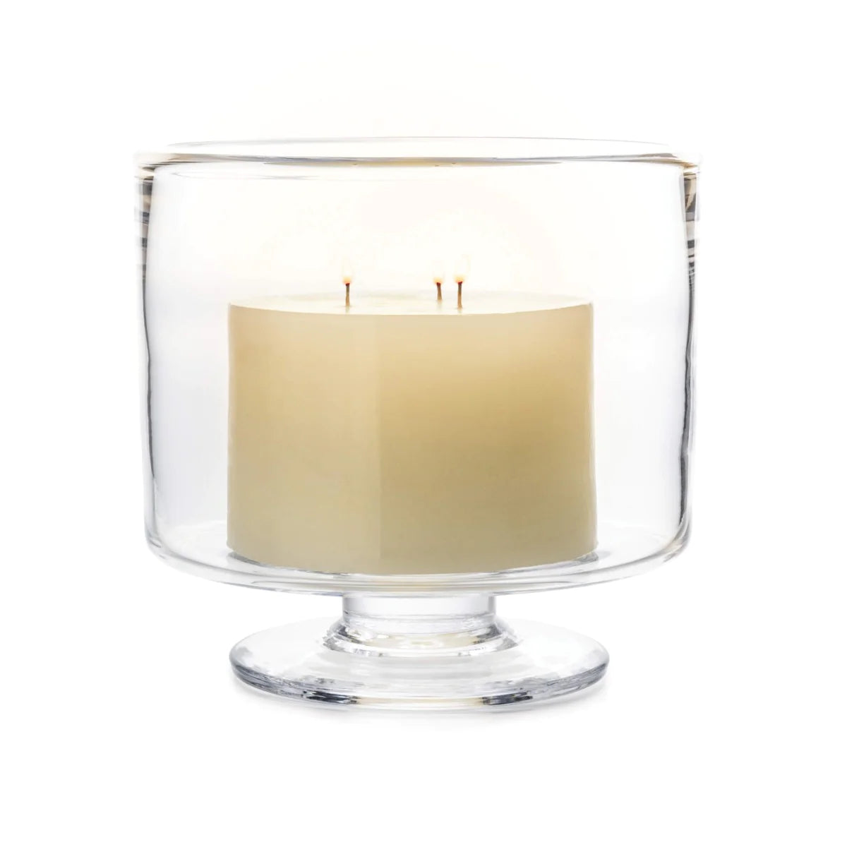 Simon Pearce Ivory Three Wick Pillar Candle 6x4