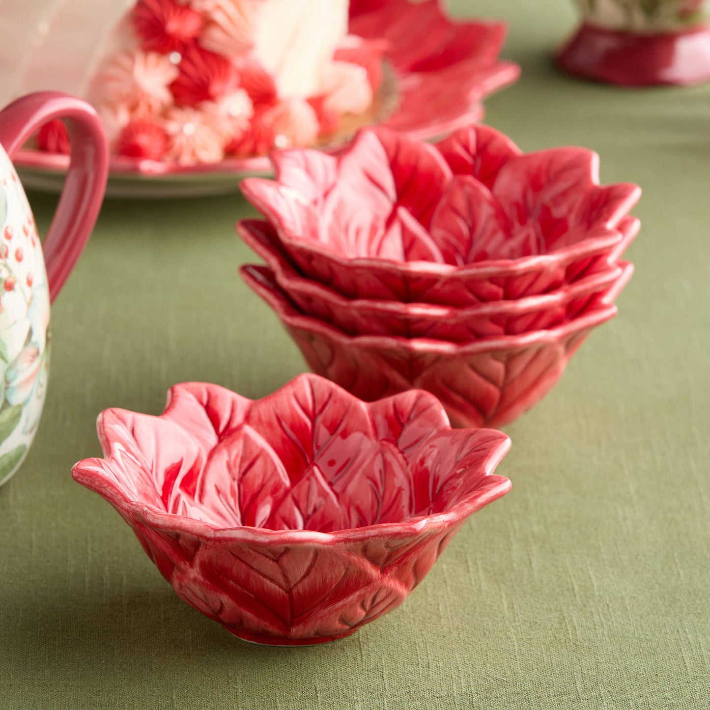 Winter Blooms 3-D Poinsettia Ice Cream Bowl
