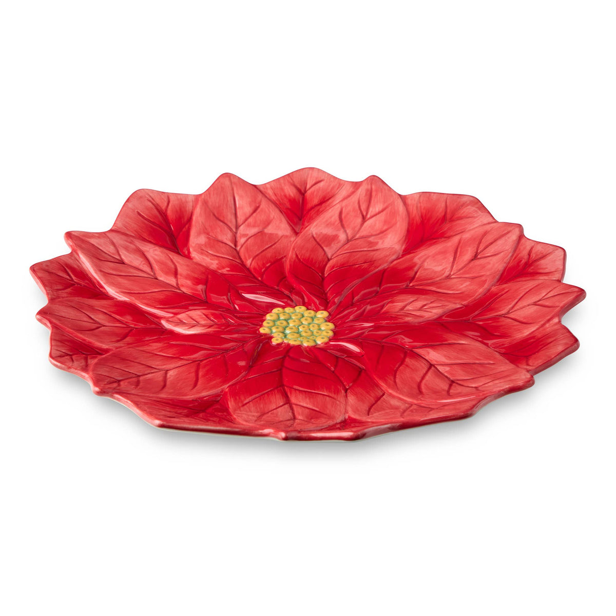 Winter Blooms 3-D Poinsettia Platter