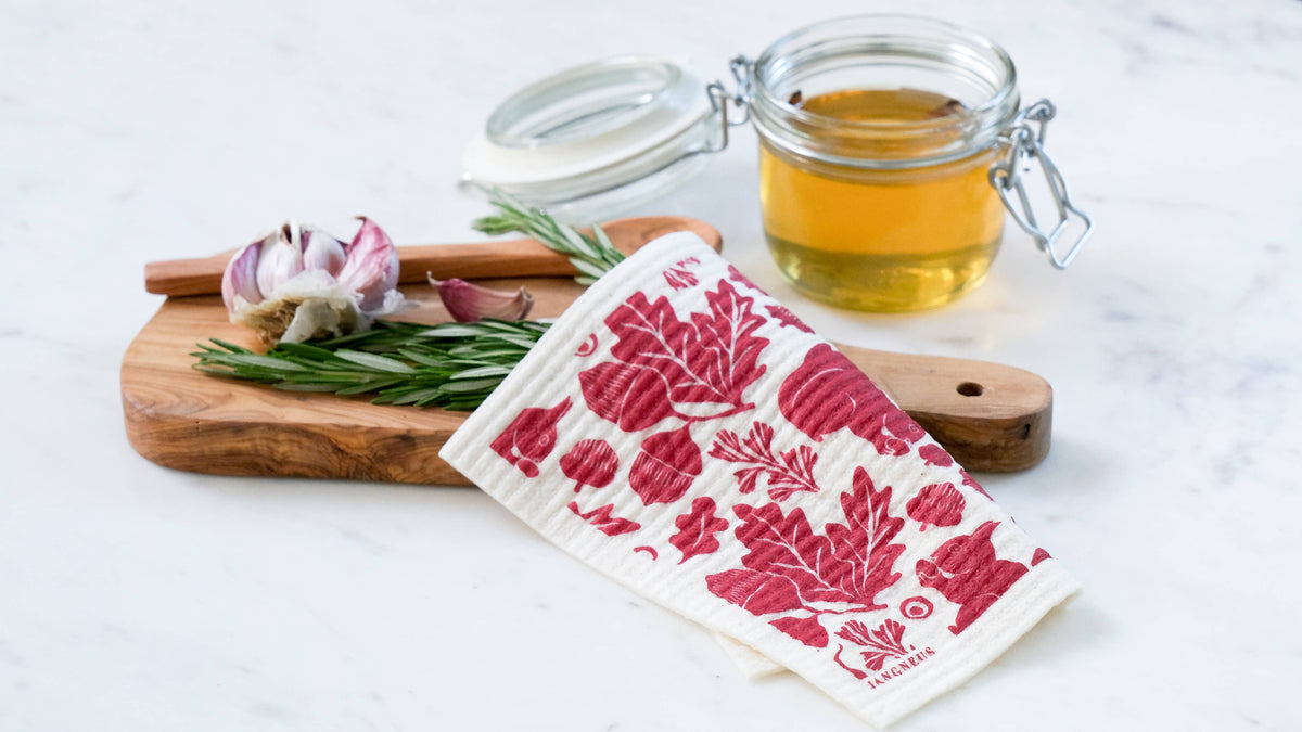 Jangneus - Swedish Dishcloth - Squirrel - Burgundy