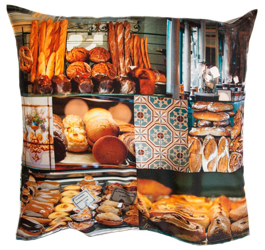 Maron Bouillie - Paris Devanture Boulangerie 28 Cushion Cover with Insert