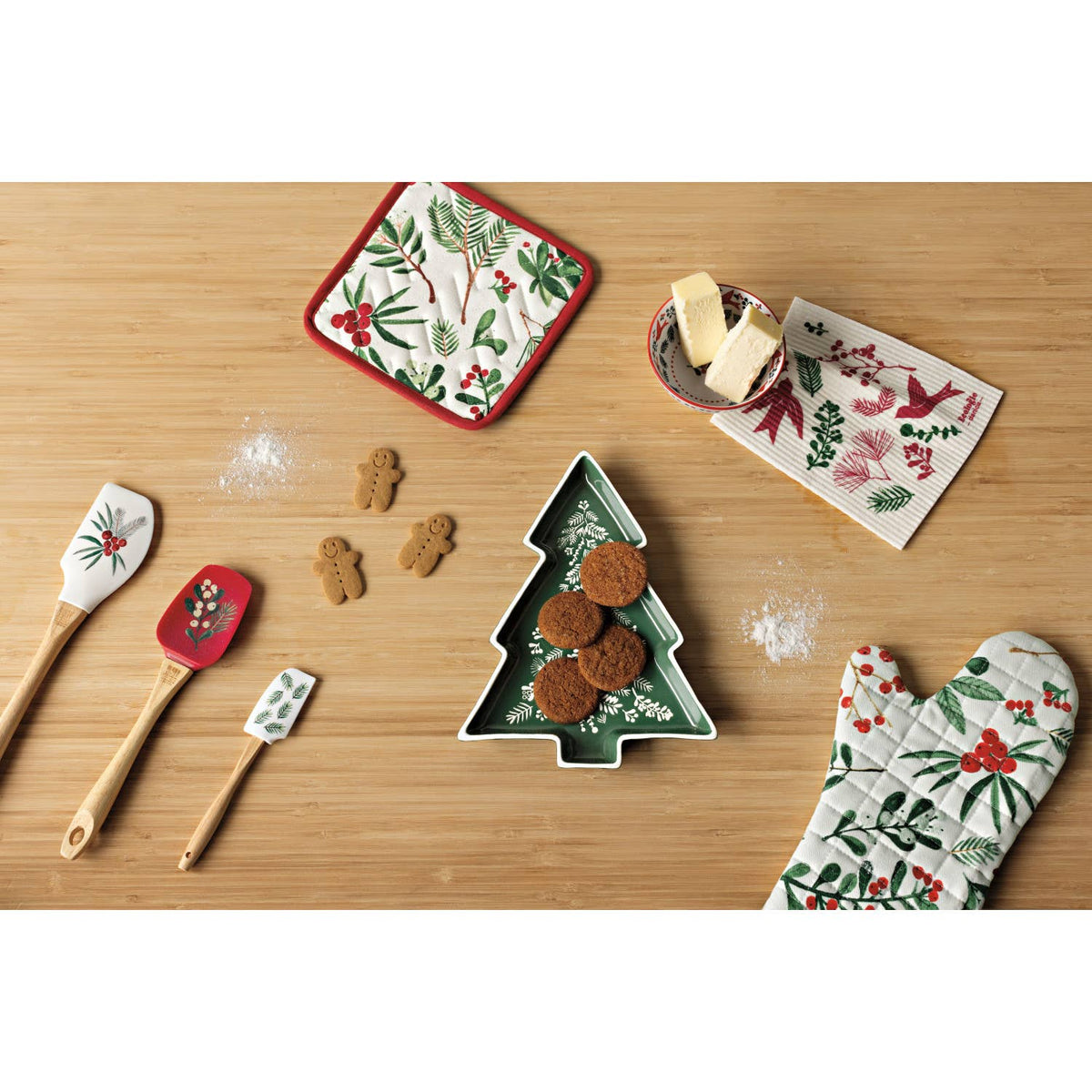 Winterberry Shaped Christmas Tray