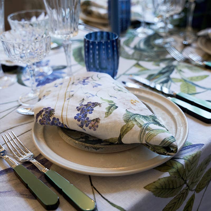 Koustrup & Co. - Blue Flower Garden Linen Napkins Set/4