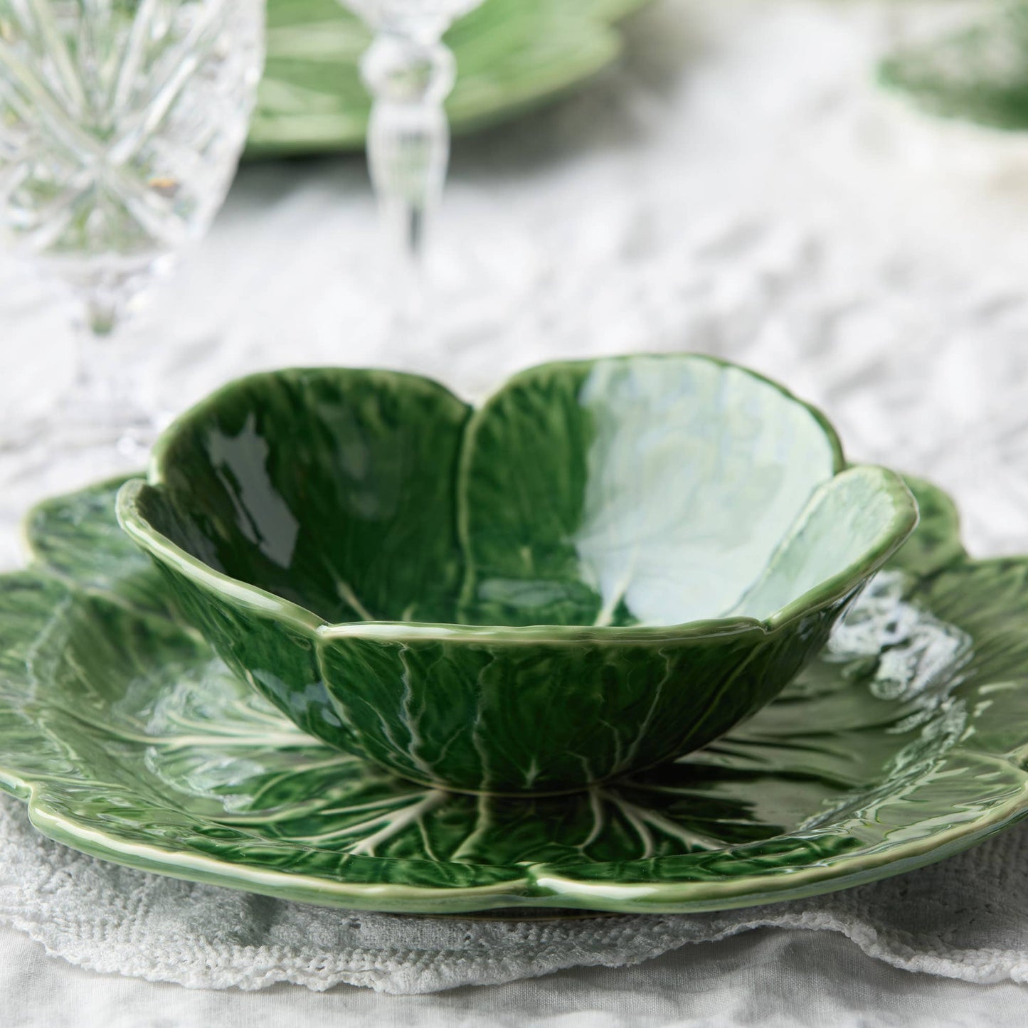 Le Jardin Cabbage 3-D Cereal Bowl - Set of 4