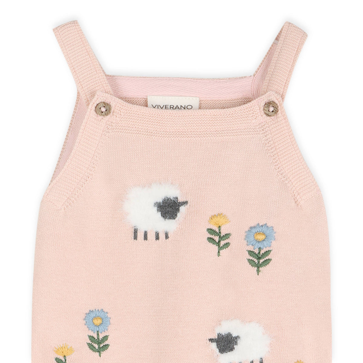 Viverano Organics - Lamb Cozy Knit Baby Overall Set (Organic Cotton)