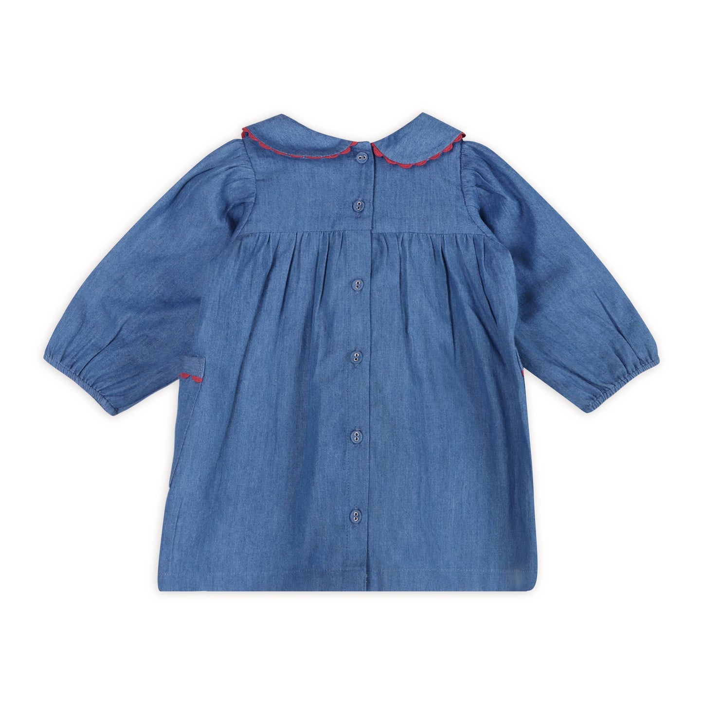 Viverano Organics - Ida Floral Embroidered Denim Baby Dress & Bloomer