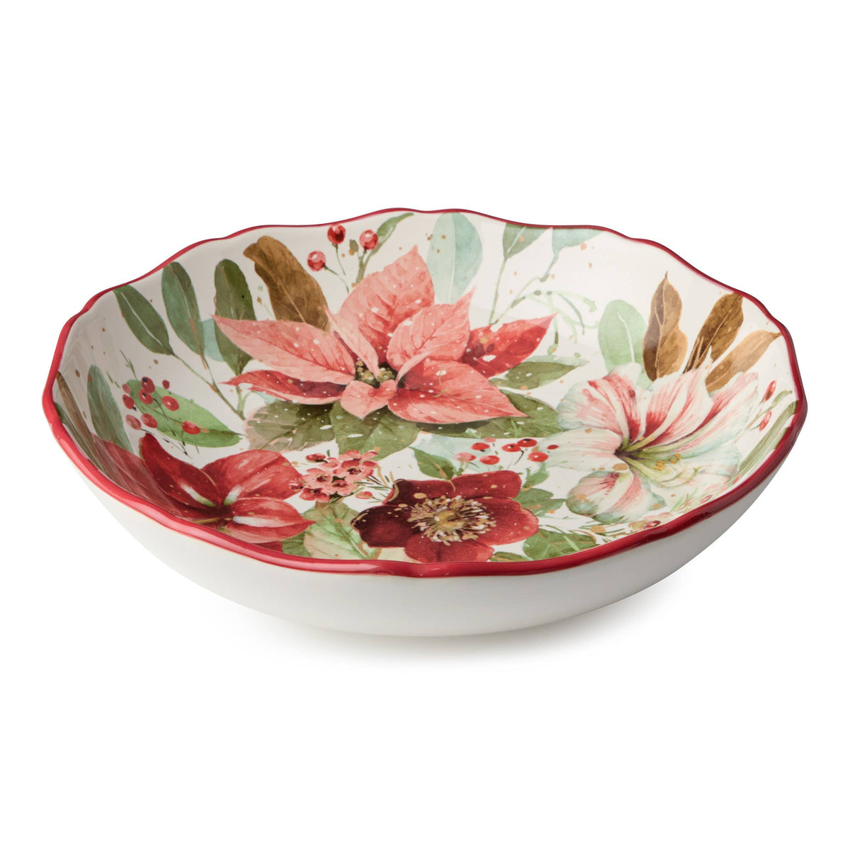 Winter Blooms Serving Bowl