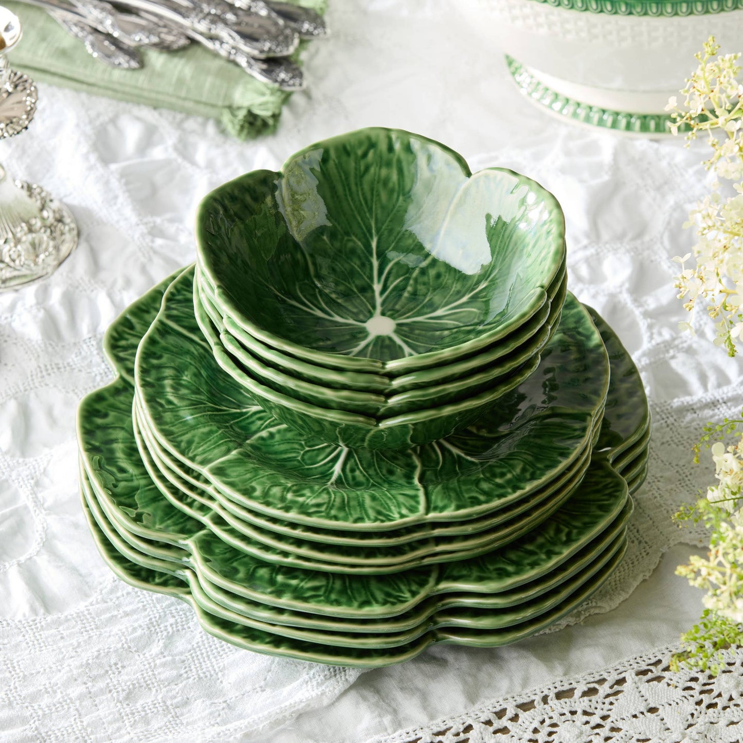 Le Jardin Cabbage 3-D Cereal Bowl - Set of 4