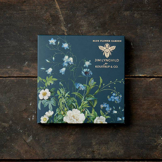 Koustrup & Co. - Cardfolder Blue Flower Garden - 8 Cards with Envelopes