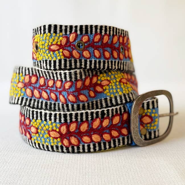 Jenny Krauss - Growing Season Floral Embroidered Wool Belt
