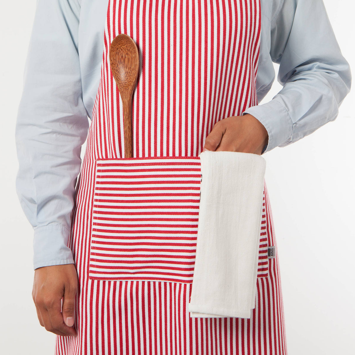 Narrow Red Stripe Chef Apron