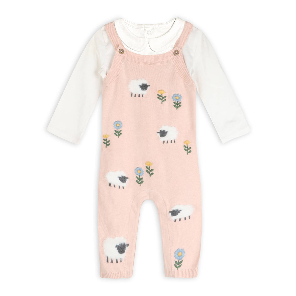 Viverano Organics - Lamb Cozy Knit Baby Overall Set (Organic Cotton)