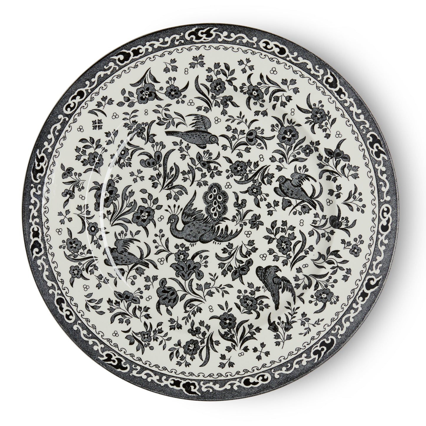 Black Regal Peacock 10" Dinner Plate